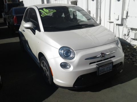 Bianco Perla (Pearl White) 2016 Fiat 500e All Electric