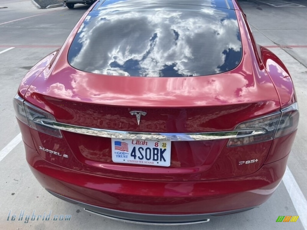 2013 Model S P85 Performance - Red Tesla Multi-Coat / Black photo #5