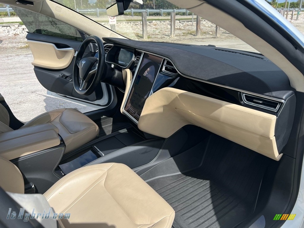 2015 Model S 85D - Solid White / Tan photo #8