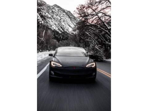 Solid Black 2015 Tesla Model S 90D