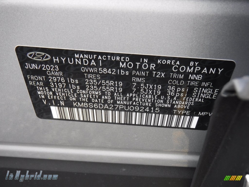 2023 Santa Fe Hybrid SEL Convenience AWD Plug-In Hybrid - Shimmering Silver / Black photo #34