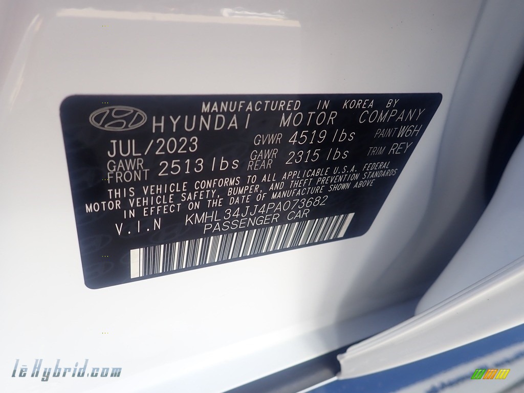 2023 Sonata SEL Hybrid - Serenity White / Medium Gray photo #18