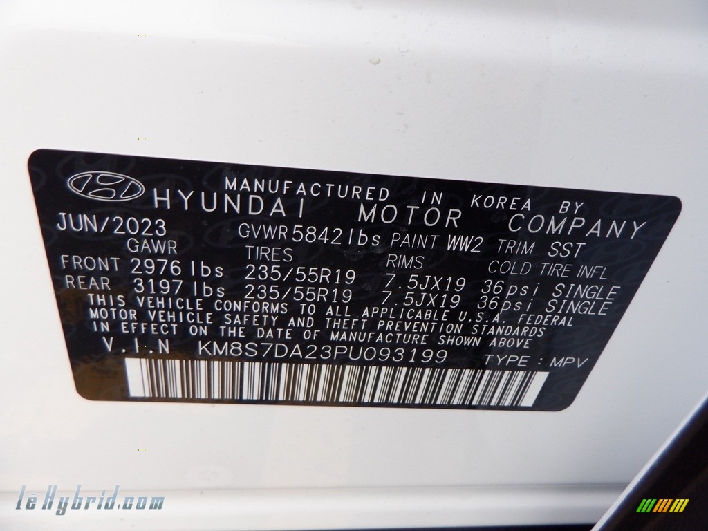 2023 Santa Fe Hybrid Limited AWD Plug-In Hybrid - Serenity White Pearl / Beige/Black photo #32