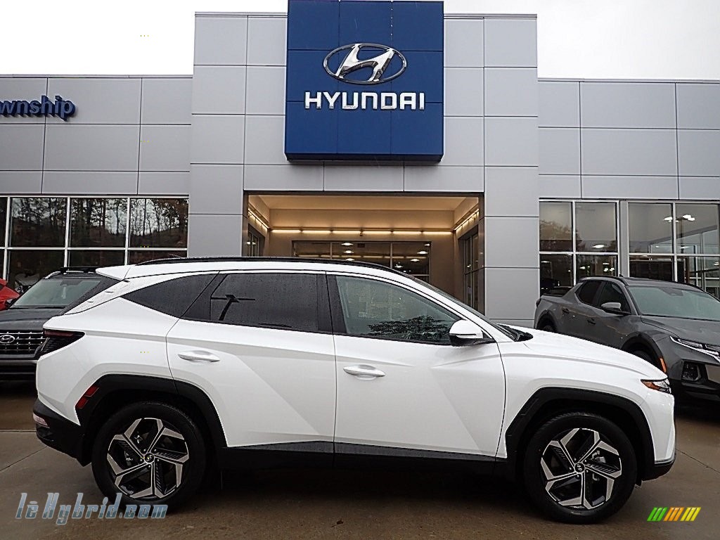 Serenity White Pearl / Gray Hyundai Tucson SEL Convenience Hybrid AWD