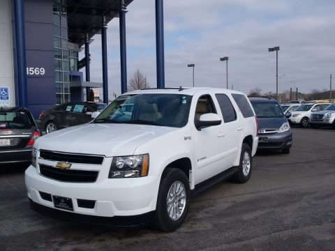 Summit White 2008 Chevrolet Tahoe Hybrid 4x4