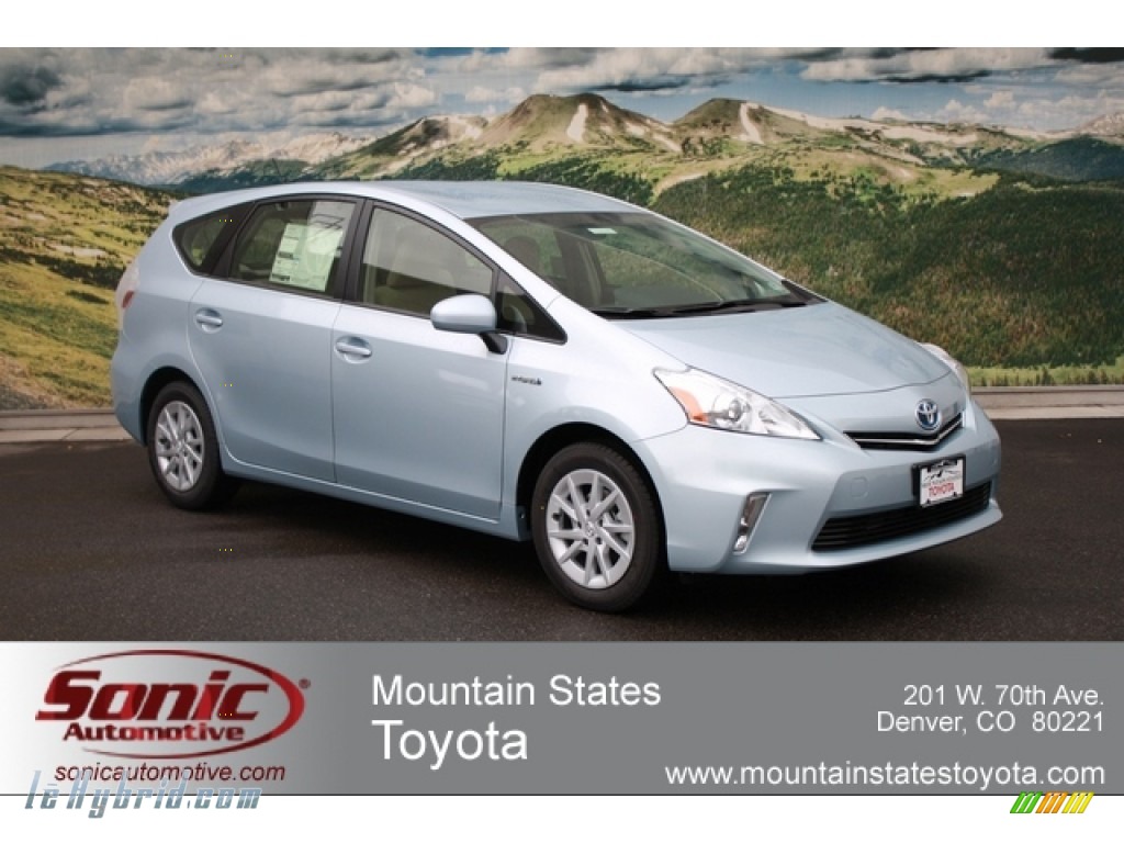 2017 Toyota Prius V Two Hybrid In Clear Sky Blue Metallic 085669 Clear Sky Blue Metallic Bisque Toyota Prius V Two Hybrid