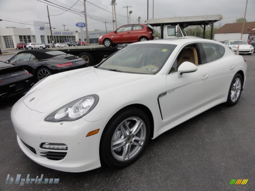 2012 Panamera S Hybrid - Carrara White / Luxor Beige photo #2 2012 Panamera S Hybrid - Carrara White / Luxor Beige photo #2