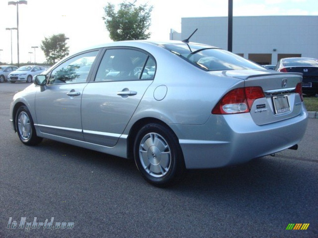2009 Civic Hybrid Sedan - Alabaster Silver Metallic / Blue photo #3