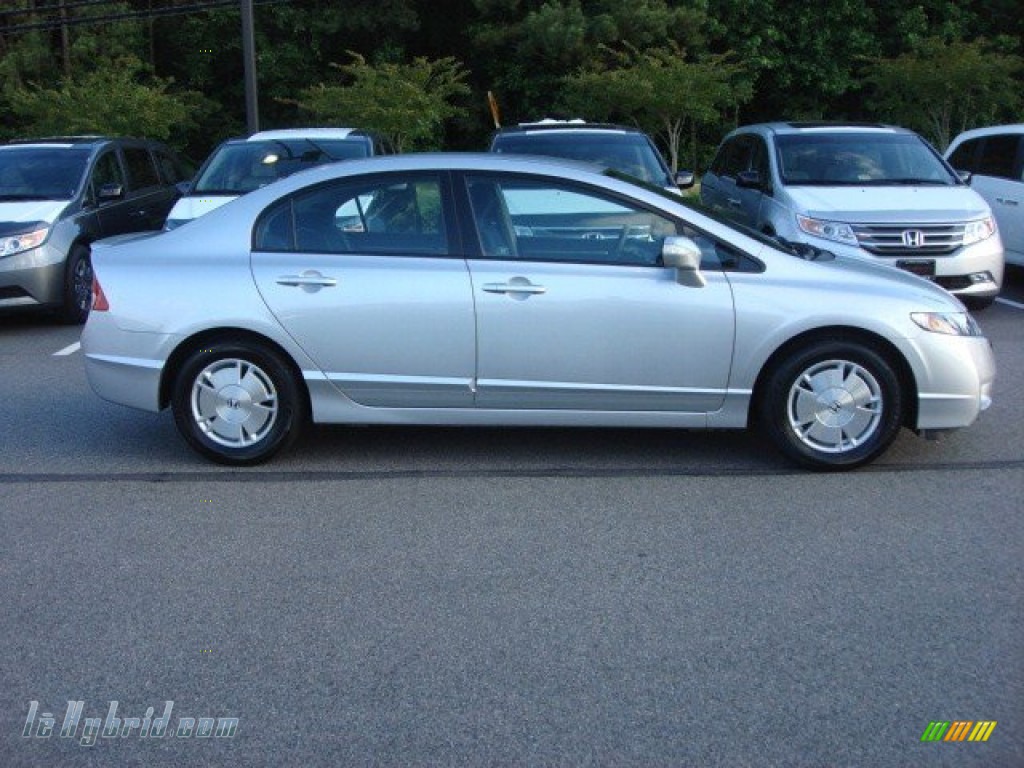2009 Civic Hybrid Sedan - Alabaster Silver Metallic / Blue photo #5