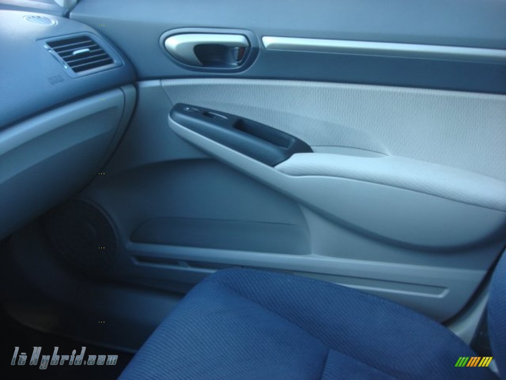 2009 Civic Hybrid Sedan - Alabaster Silver Metallic / Blue photo #18