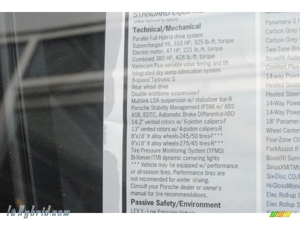 2013 Panamera Hybrid S - Carbon Grey Metallic / Black/Platinum Grey photo #36