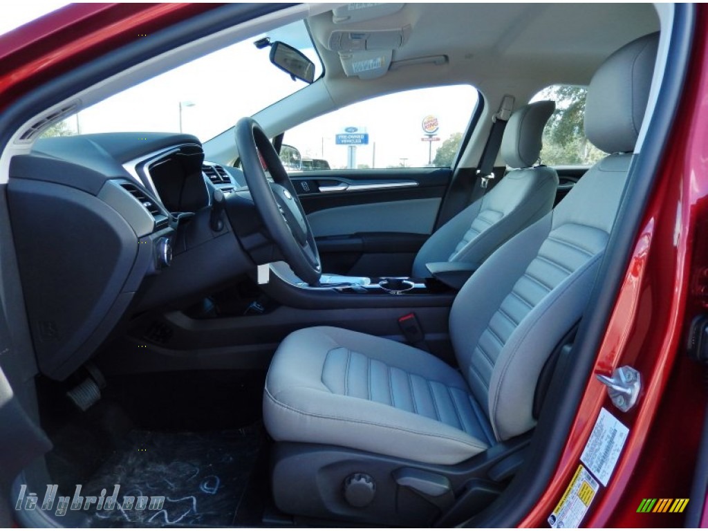 2014 Fusion Hybrid S - Ruby Red / Earth Gray photo #7