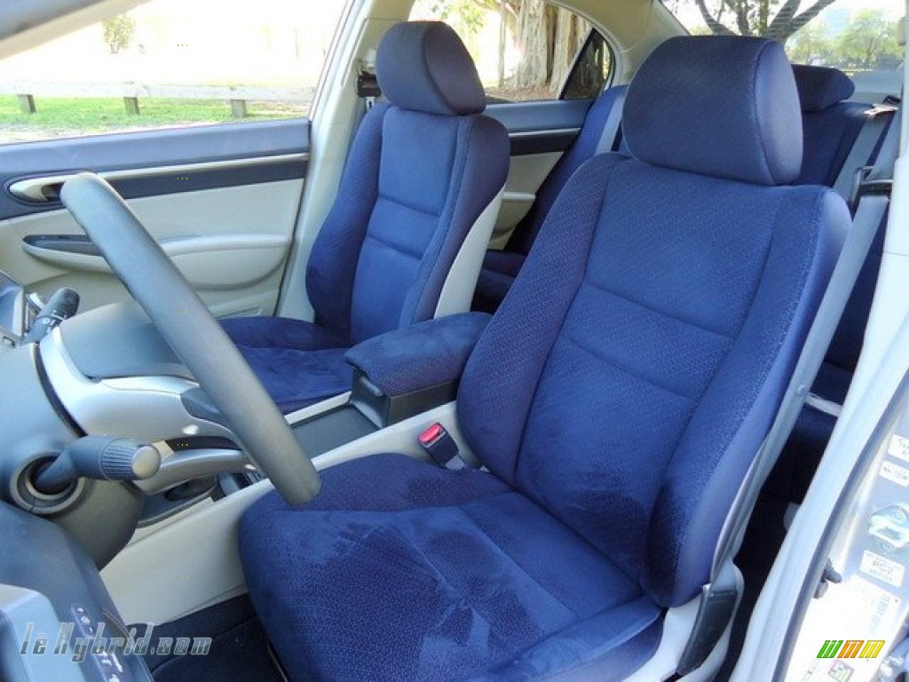 2008 Civic Hybrid Sedan - Alabaster Silver Metallic / Blue photo #8