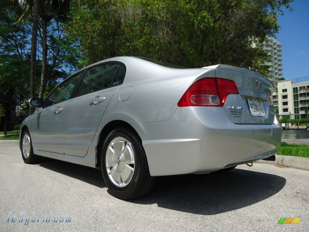 2006 Civic Hybrid Sedan - Alabaster Silver Metallic / Blue photo #12
