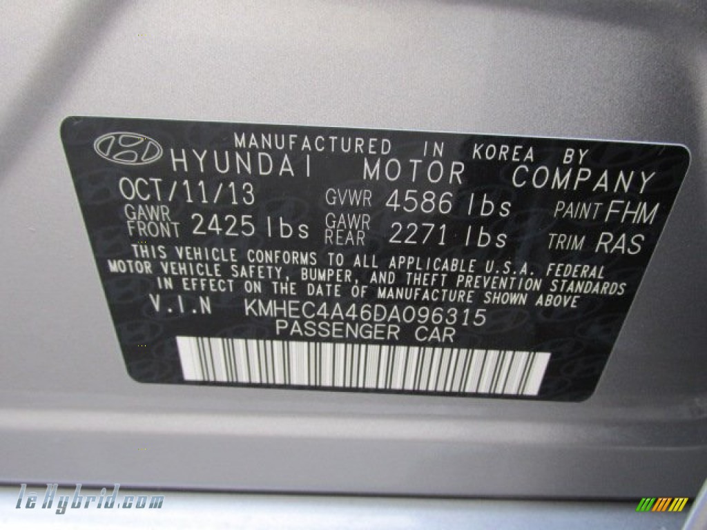 2013 Sonata Hybrid Limited - Hyper Silver Metallic / Gray photo #20