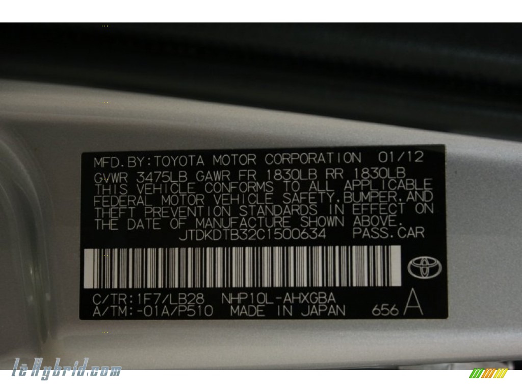 2012 Prius c Hybrid Four - Classic Silver Metallic / Black photo #21