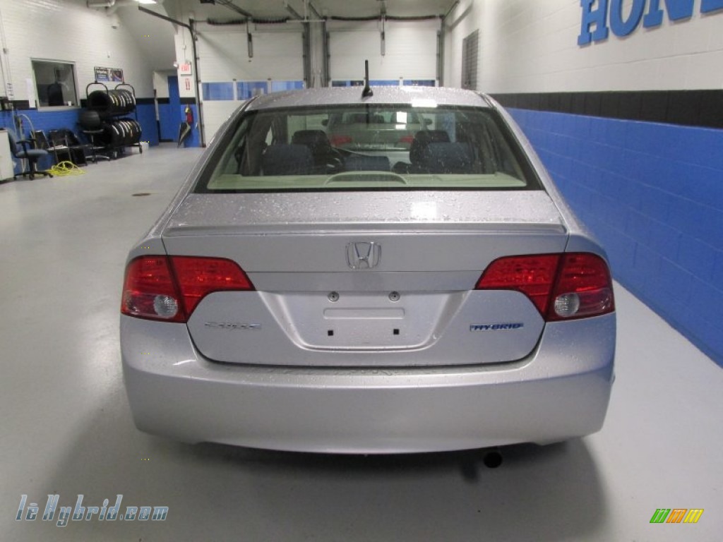 2008 Civic Hybrid Sedan - Alabaster Silver Metallic / Blue photo #4