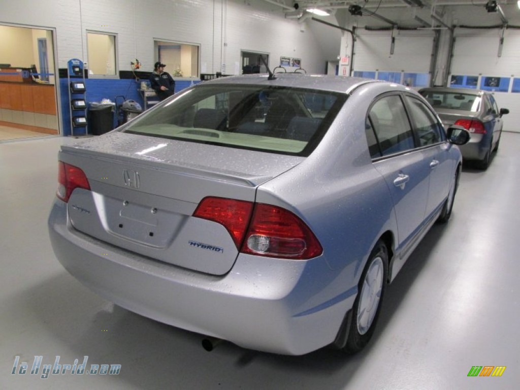 2008 Civic Hybrid Sedan - Alabaster Silver Metallic / Blue photo #5