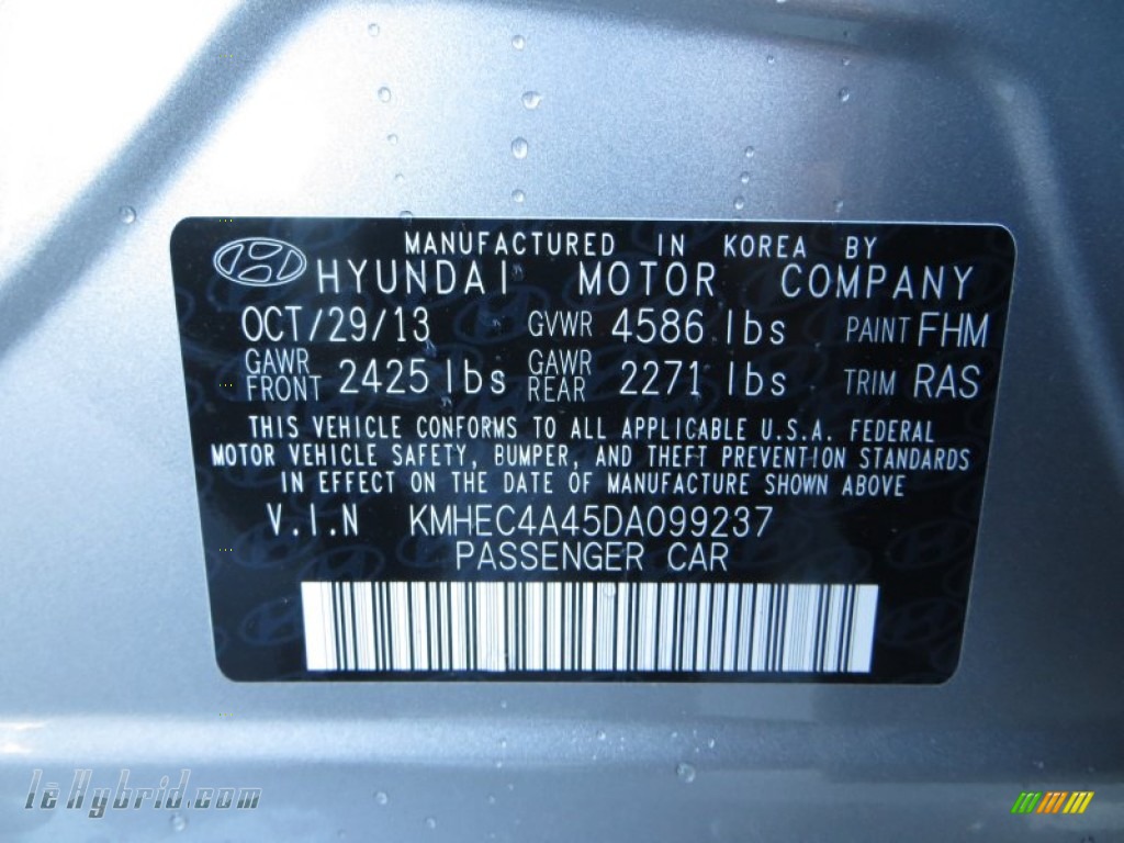 2013 Sonata Hybrid Limited - Hyper Silver Metallic / Gray photo #38
