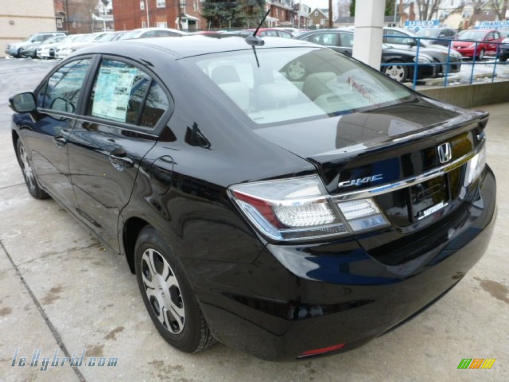 2013 Civic Hybrid Sedan - Crystal Black Pearl / Gray photo #3