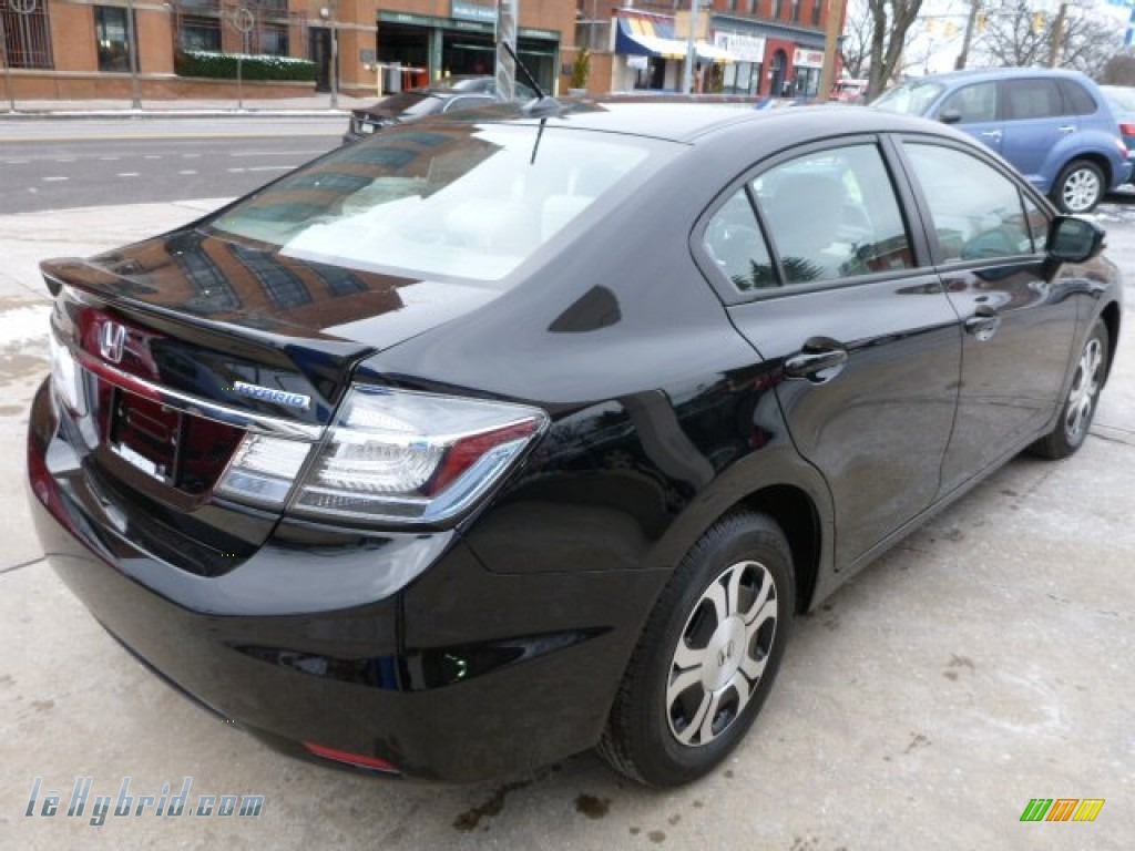 2013 Civic Hybrid Sedan - Crystal Black Pearl / Gray photo #5