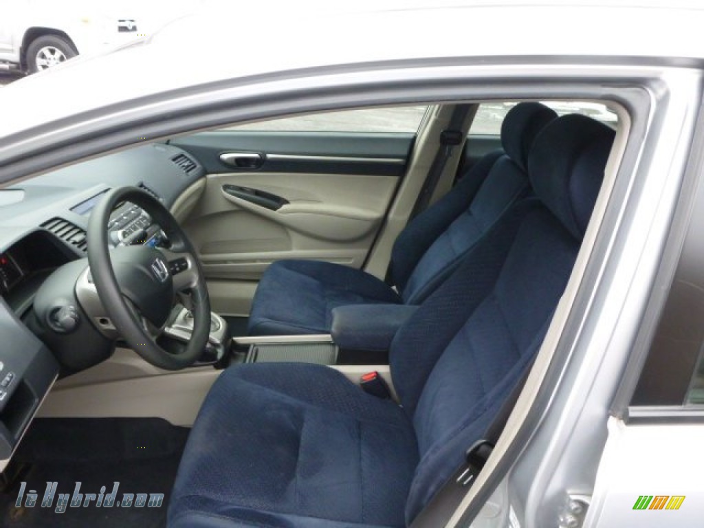 2008 Civic Hybrid Sedan - Alabaster Silver Metallic / Blue photo #4