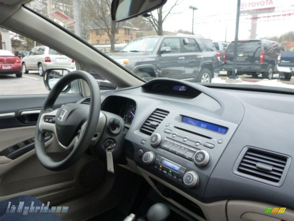 2008 Civic Hybrid Sedan - Alabaster Silver Metallic / Blue photo #7