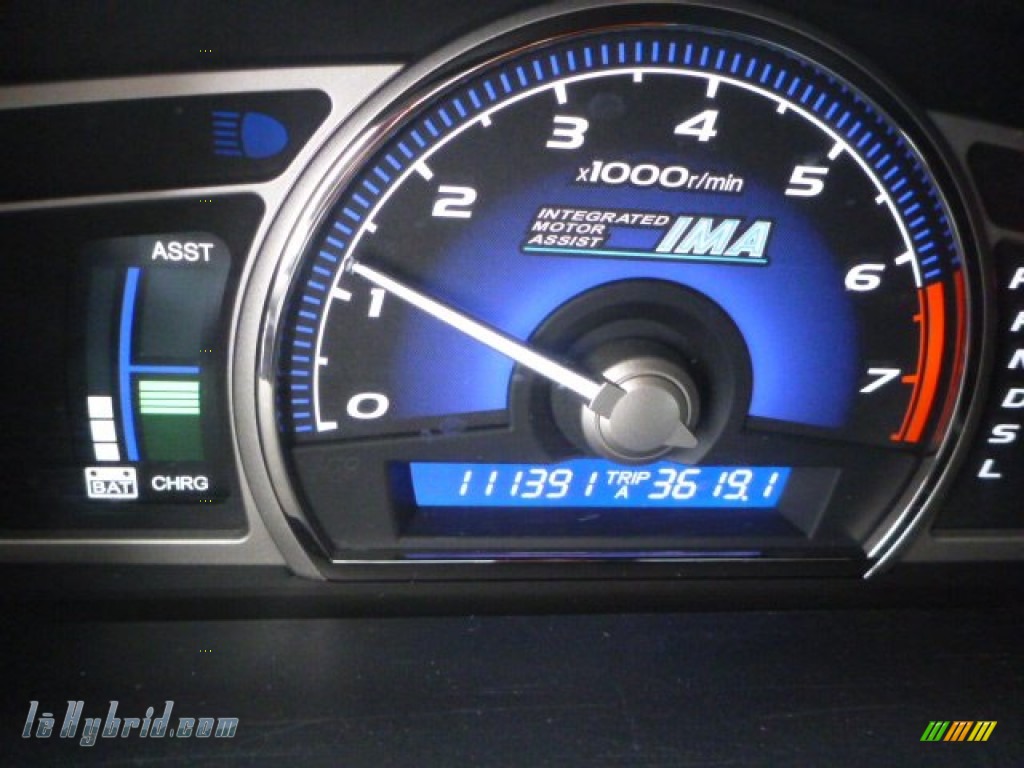 2008 Civic Hybrid Sedan - Alabaster Silver Metallic / Blue photo #9