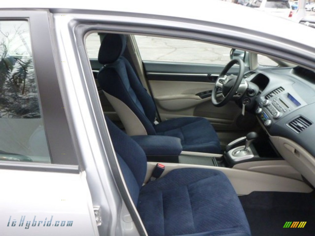 2008 Civic Hybrid Sedan - Alabaster Silver Metallic / Blue photo #12