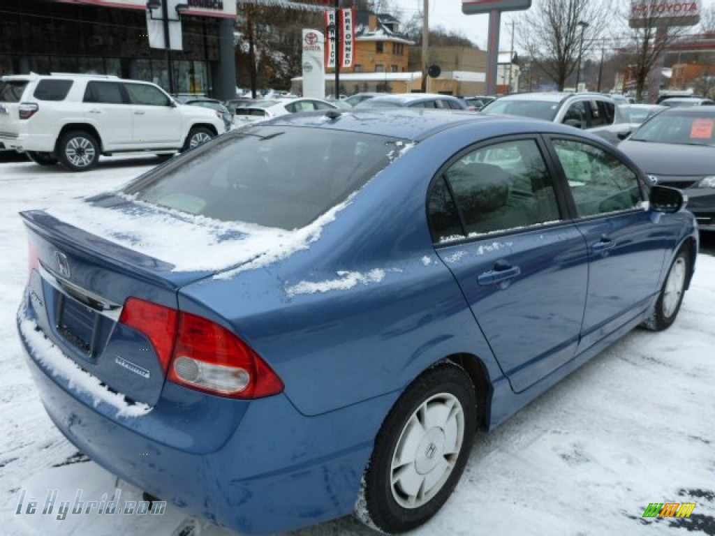 2009 Civic Hybrid Sedan - Atomic Blue Metallic / Beige photo #14