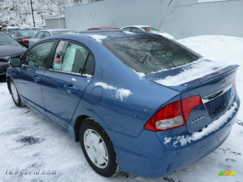 2009 Civic Hybrid Sedan - Atomic Blue Metallic / Beige photo #16